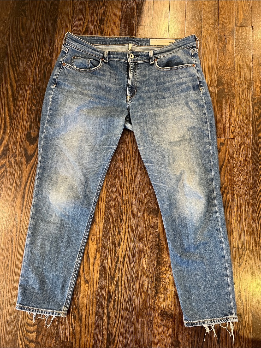 rag & bone Women's Lowrise Boyfriend Jeans - Faded Blue Denim